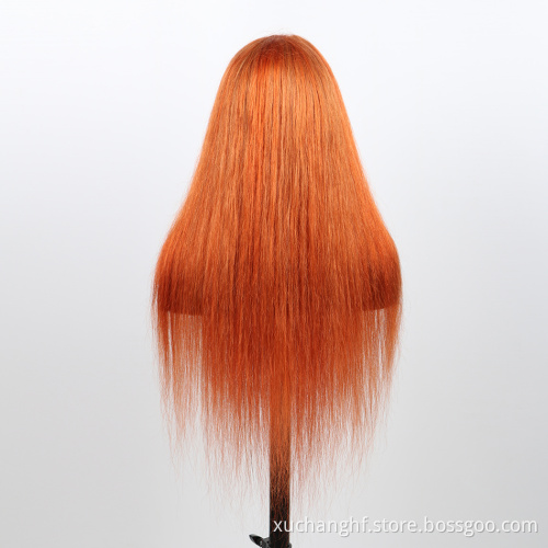 Overtone Ginger Red Blonde Orange Color Natural Brazilian Human Hair Lace Front Wigs T Part Pre Plucked Virgin Ginger Wigs